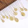 NZ1483 18k Gold Plated CZ Virgin Mary Virgin of Guadalupe Our Lady of Charity Necklace Religious Jewelry