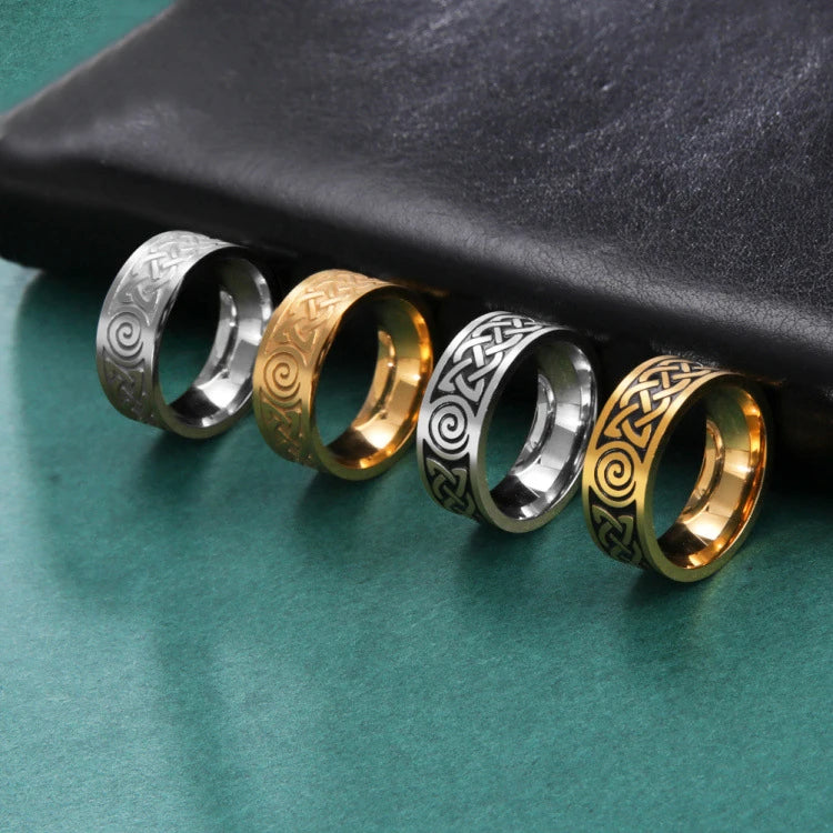Fashion Jewelry Celtic Knot Ring Retro Black Color Stainless Steel Rings for Men