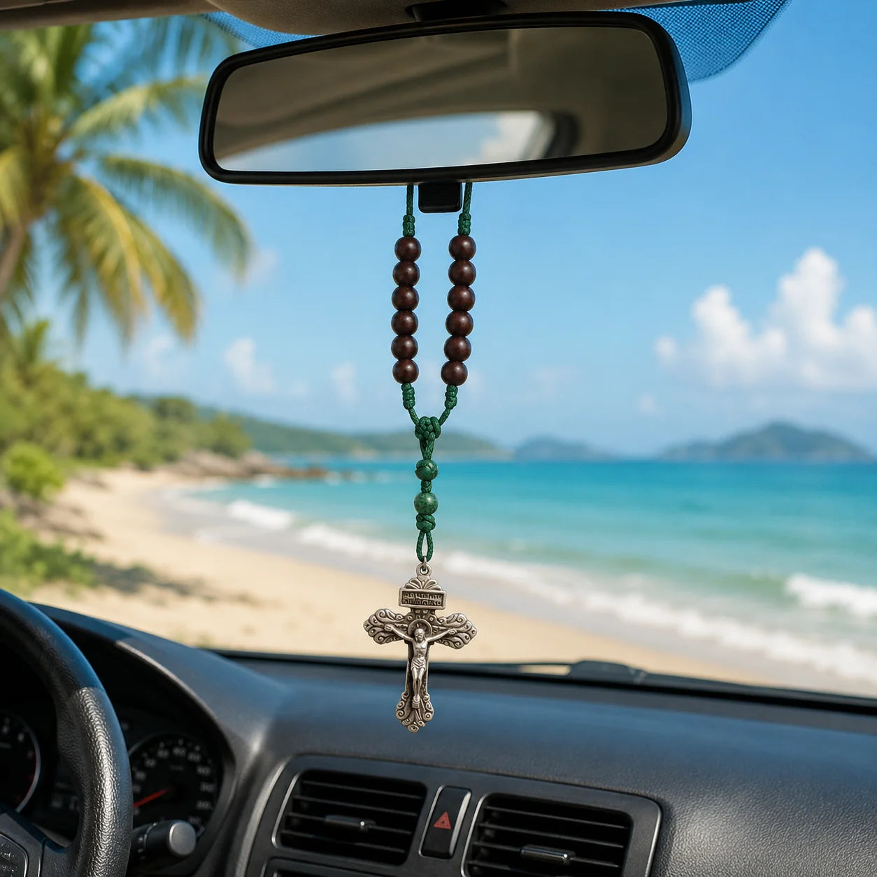 Catholic Car Rosary 10 Beads Traditional Religious Devotional Style for Catholic Meditation Prayer Church