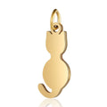 8*21mm Wholesale Cut Plated Gold Pendant Jewelry Accessories Finding for Jewelry Stainless Steel Animal CAT Charm