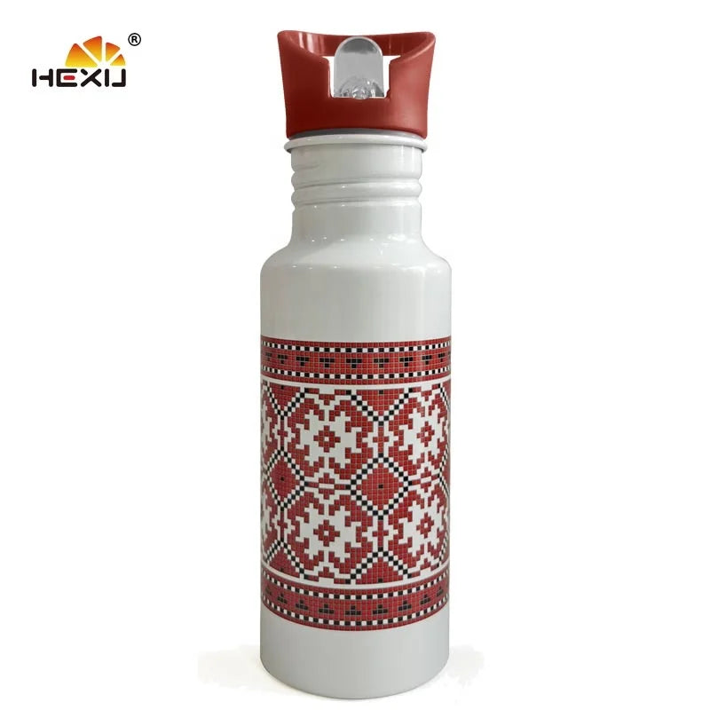 500ml Sublimation Heat Transfer Logo Novelty Eco-Friendly Aluminum Sports Bottles with Straw Customized Color Outdoor Use