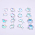 Single Hole Crystal Glass Beads Plating AB Color Snow Starfish Shell Butterfly Elephant Charm Pendants for Jewelry Making DIY