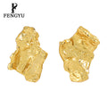 18K Gold Plated Nugget Irregular Earrings for Women Designer 925 Sterling Silver Personalized Earring Custom Fine Jewelry