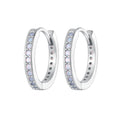 Factory 925 Sterling Silver Pink Opal Ear Buckles Classic Round Hoop Earrings for Women Girl Original Design Fine Jewelry BSE875