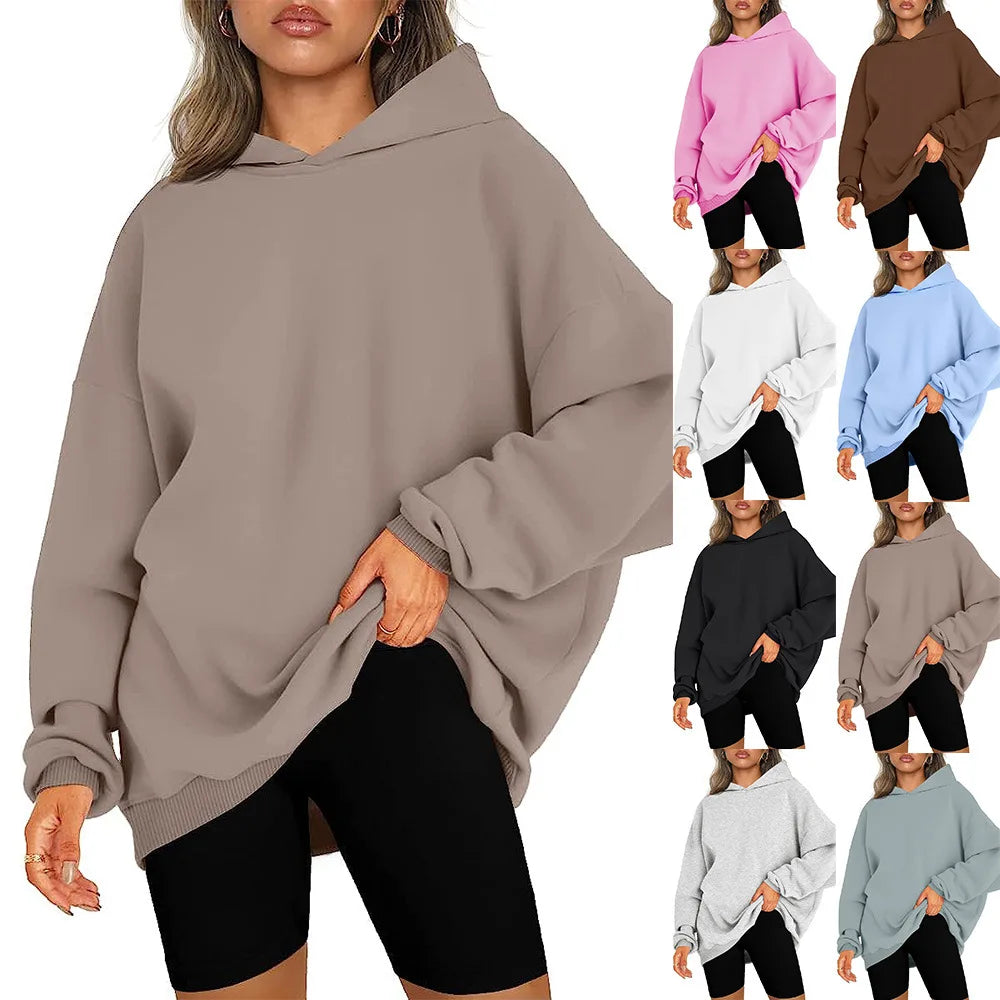 Factory Customized Cotton Heavy Weight 420GSM Oversize Women Sweatshirt Hoodies