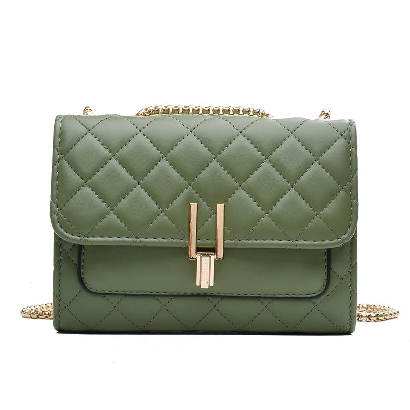 PU Fashionable Women's Messenger Shoulder Bag Polyester Lining Open Closure Chain Decoration Ladies Handbag Sacs Pour Femmes