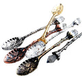 Vintage Crystal Retro Zinc Alloy Reusable Eco-Friendly Christmas Dessert Coffee Stirring Spoons
