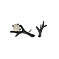 925 Sterling Silver Asymmetric Black Branch Tree Stud Earrings for Women Wedding Jewelry Engagement Moon Pendientes Brincos