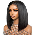 12A Brazilian for Bob Wig Double Drawn Glueless for Lace Silky Straight Wave Tangle-Free Kinky
