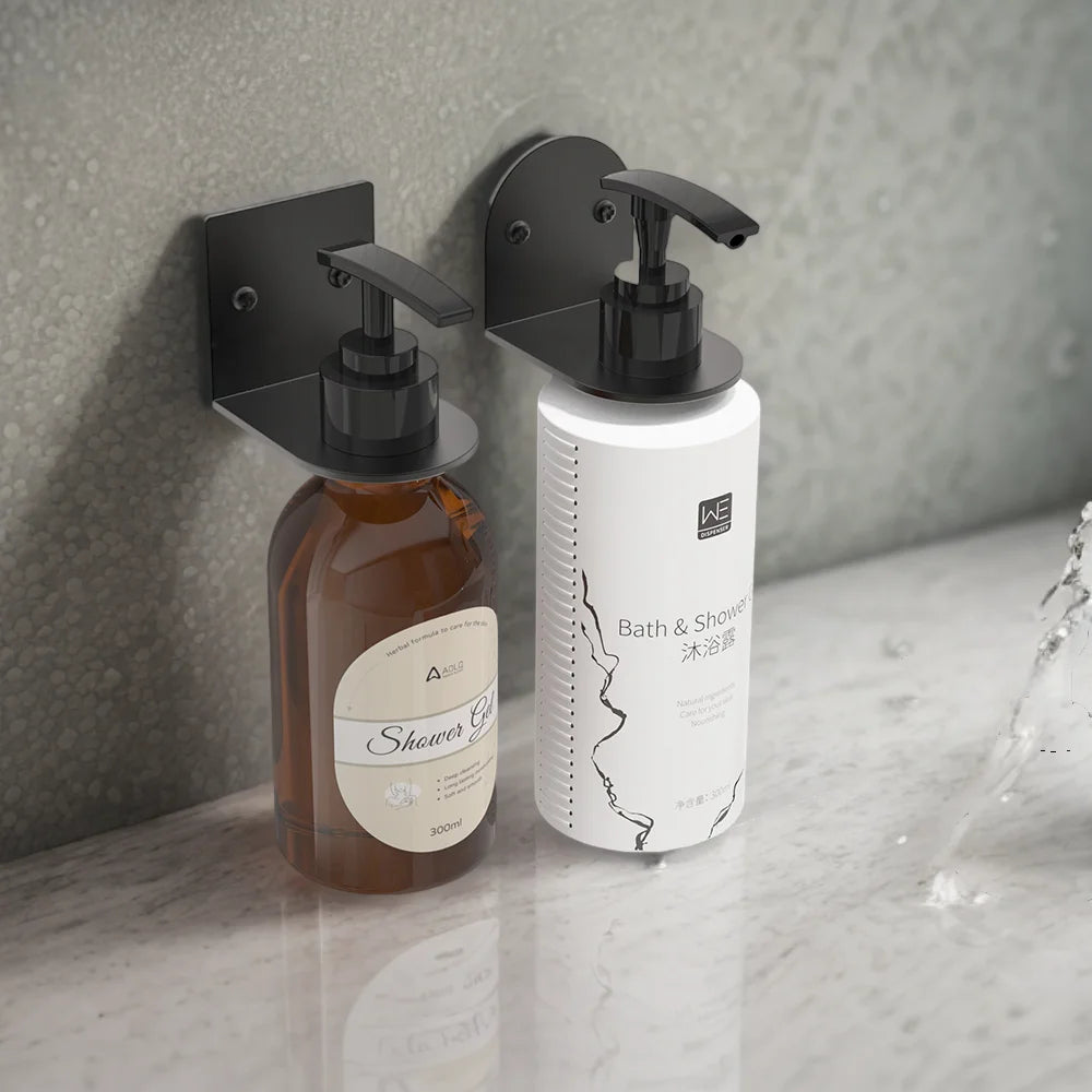 Wall Mounted Liquid Hand Stainless Steels Shower Soap Dispenser Holder Shampoo Dispenser Brackets for Hotel Bathroom