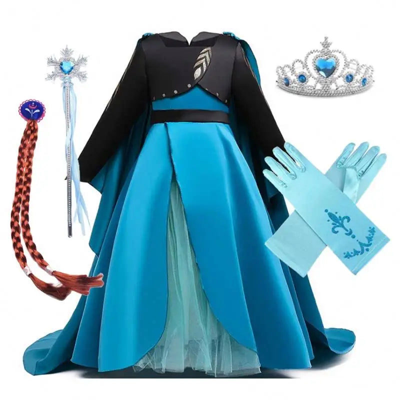 Queen Coronation Costume Elsa 2 Girl Dress Elsa Dress up for Children