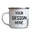 12oz American Style Enamel Mug with Handle Custom Logo BPA Free & Microwave Safe for Outdoor Camping & Travel Use MegaBDM
