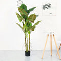 Factory Wholesale Cheap 3D Real Touch Green Taro Leaves PE Material Customizable Size Potted Artificial Plant Tree