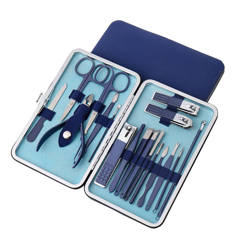Nail Clippers and Beauty Tool Portable Set Stainless Steel Manicure Set with Leather Bag