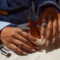 Two Tones Ocean Jewelry Waterproof Non Tarnish Gold Plated Ring 18k Stainless Steel Fashion Korean Cute Starfish Shell Open Ring