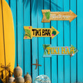 New Arrival Tiki Bar Arrow Shape Tin Plate Sign Beach Hanging Sign for Seaside Decor Gift