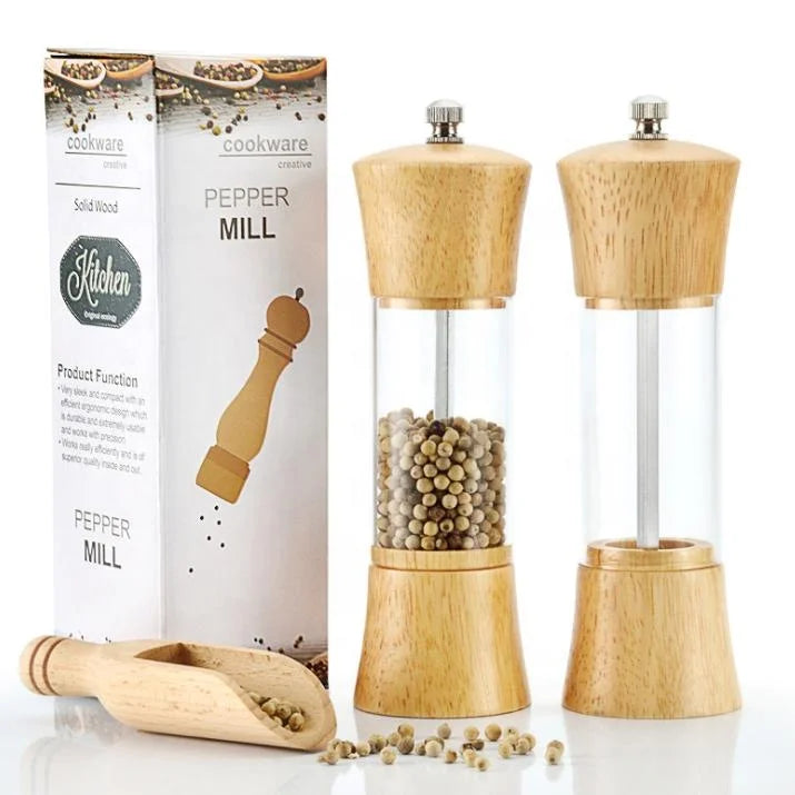 Good Quality Manufacture Salt and Pepper Wood Grinder 6 Inch Popular Manufacture Wooden Pepper Mills Grinder