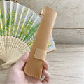 Chinese Eco-Friendly Bamboo Handfan Portable Leather Bag Sleeve Fans with Pocket Hand Fans Holder