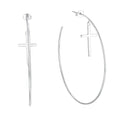 New Design Jewelry  Large Circle  CC Earrings Jewelry With Cross-Fashion Luxury 925 Sterling Silver Rhodium Plating CC Earrings