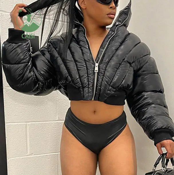 Hot Winter Padded Zip up Parkas Fashion Soild Warm Cotton Short Jacket Women's Clothing 2025 Cotton Coat