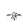 S925 Sterling Silver Ring European and American Style Simple Luxury 1 Carat Oval Simulated Diamond Silver  Plated