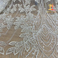 New Style Eco-Friendly Mesh Chemical Polyester Luxury Beaded Wedding Dress Lace Fabric XM-BF0591