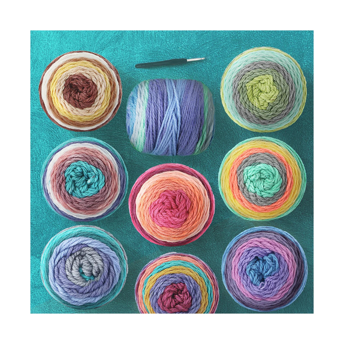 Charmkey 100% Acrylic Chunky Color rainbow Cake Yarn Crochet Yarn for Knitting Scarf and Hats