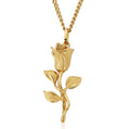 Inspire Stainless Steel Gold Rose Flower Pendant Necklace Luxury Waterproof Custom Factory Price Men's Fashion Gift Wholesale