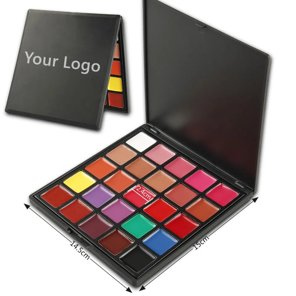 Private Label 25-Color Matte Lip Cream Lipstick Palette Fashion Styles Makeup