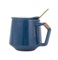 Modern Luxury Creative Ceramic Coffee Mug With Cover Lid & Spoon Set 360ml Porcelain Water Tea Cup Sets for High End Hotel