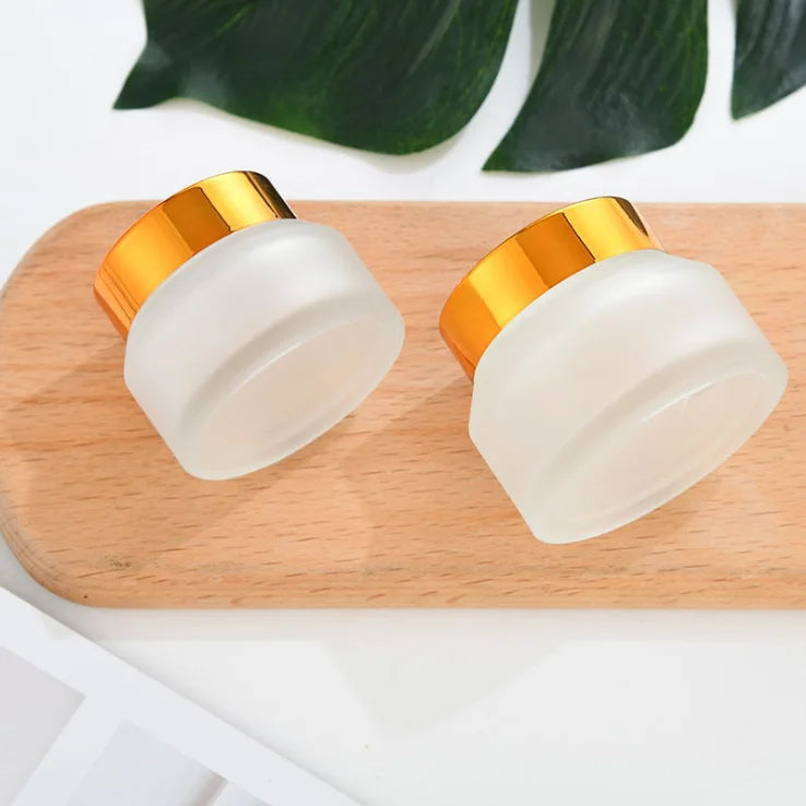 1oz 30ml Transparent Brown Refillable Cosmetic Cream Containers 100g Large Amber Glass Jar for Body Care