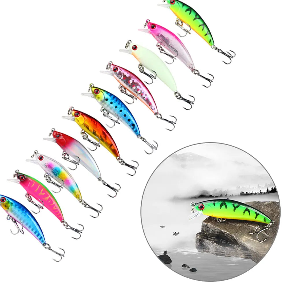 Best Fish 55mm 4.8g Minnow Sinking Hard Fishing Lures for Saltwater with miraculous Ladybug Jigsaw