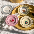 Solhui Ins Korea Hand Painted Irregular Ceramic Plate Heat Resistant Soup Plate