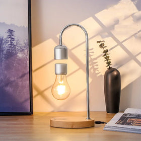 Home Decor Christmas Gift Night Light Wood Base Novelty LED Magnetic Levitation Bulb Floating Desk Lamp LED