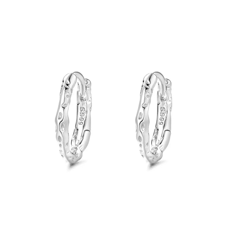 Wholesale 925 Sterling Silver Earrings Simple Round Hypoallergenic Hoops Gold Plated for Women Fine Jewelry