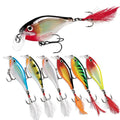WEIHE 13g 9cm 10 Colors Artificial Hard Minnow Lure Lifelike ABS Plastic Fishing Bait With Treble Hook Feather