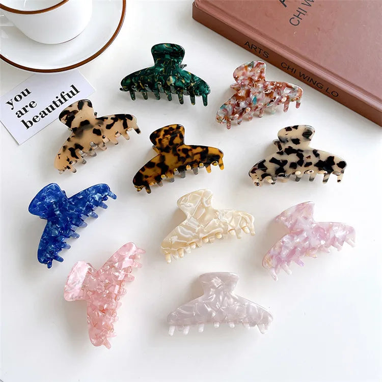 SP Wholesale Korean Elegant Resin Large Hair Claws Tortoiseshell Cellulose Acetate Big Hair Claw Clips for Women