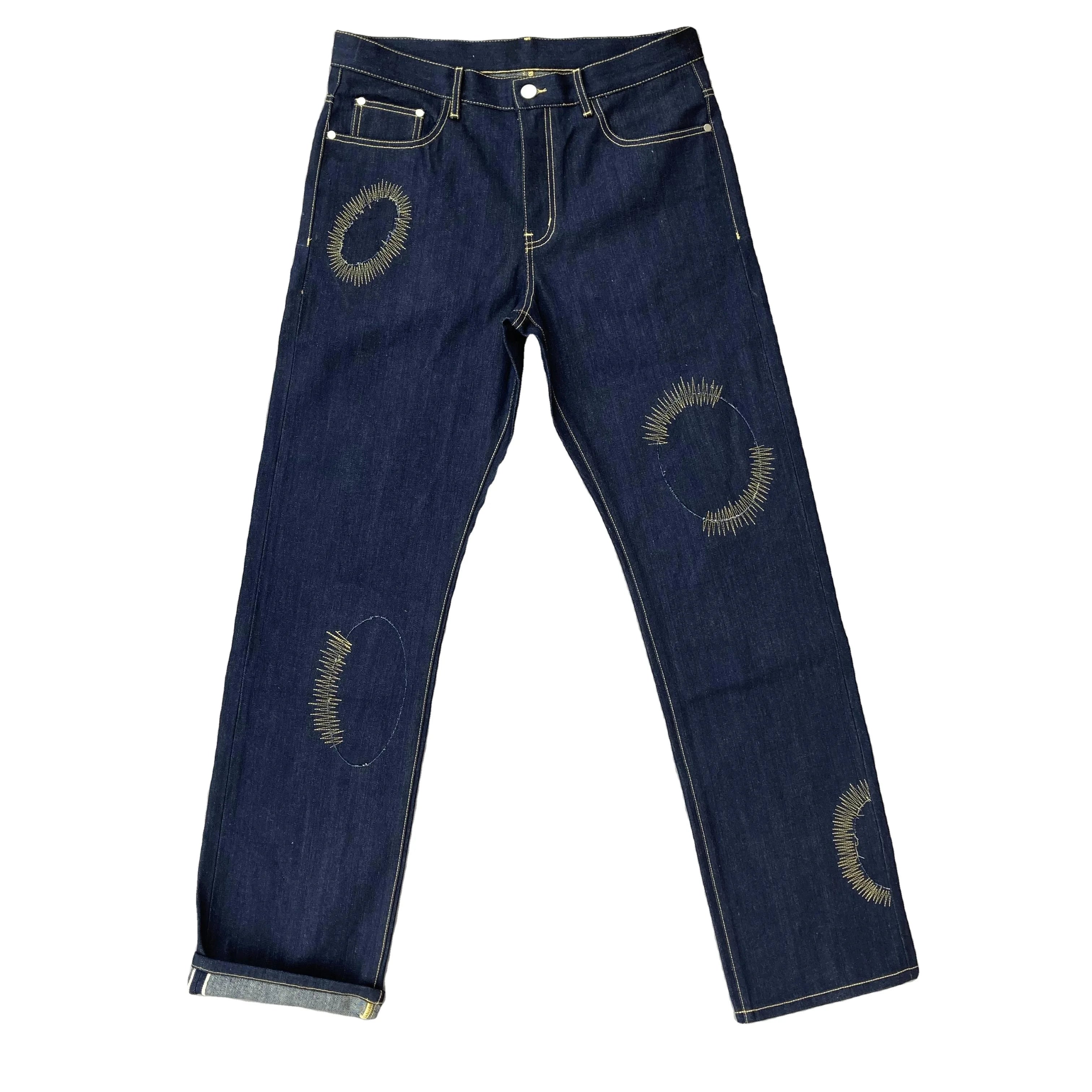 DENIMGUYS Good Quality 20 OZ Japanese Selvedge Denim Men Fashion Streetwear Custom Stitching Men's Blue Straight Leg Jeans