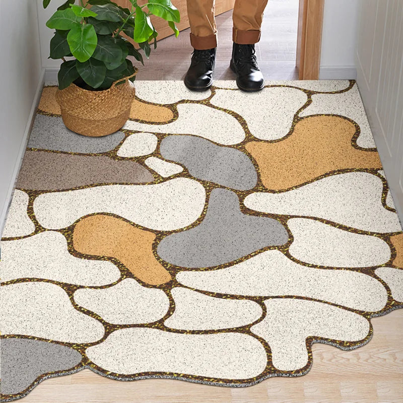 PVC Coil Door Mats Floor Mat Colorful Stone Dust Remove Anti-Skid Damp-Proof Water-Proof Door Rugs for Home Office Hotel Store