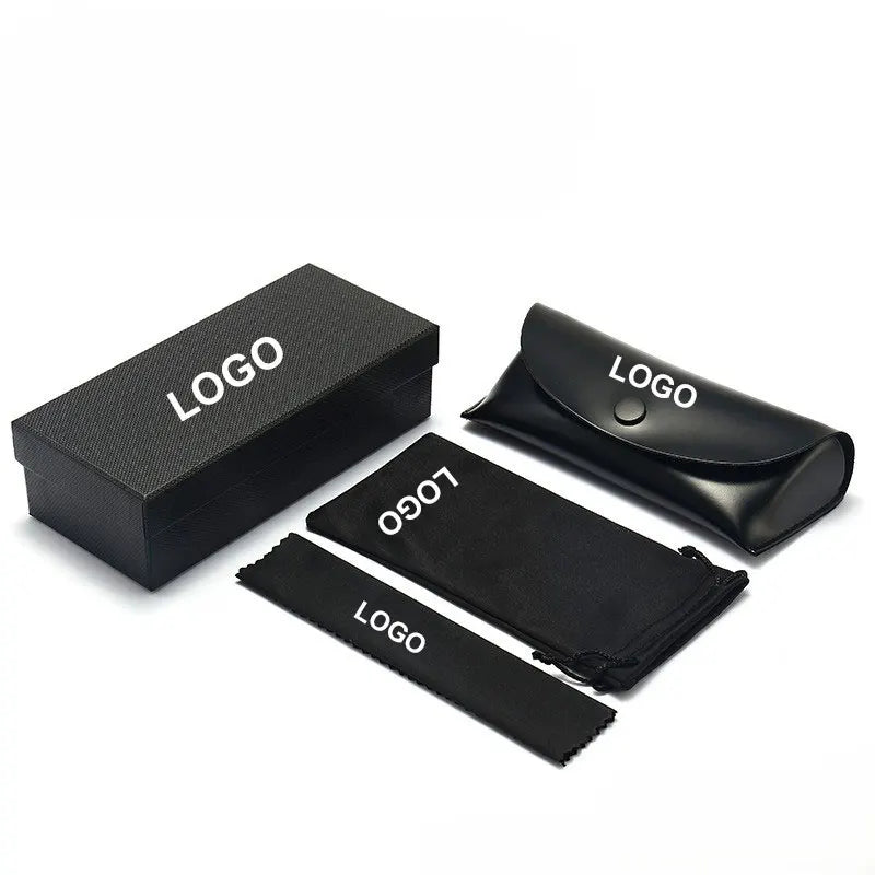 Custom logo Sunglasses Case Folding PU Leather Glasses Boxes Packaging
