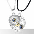 Fashion Romantic Unique Magnetic Sun Moon Necklace for Valentine 100 I Love You Couple Necklace
