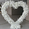EZ Floral Marry Me Proposal Decor White Big Heart Shaped Silk Faux Flower Runner Arrangement Arch Artificial Rose Heart Flowers