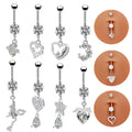 Gaby New Arrive 316L Surgical Steel Dangle Belly Ring Body Jewelry Heart Star Moon Sexy Shorts Belly Piercing Jewelry