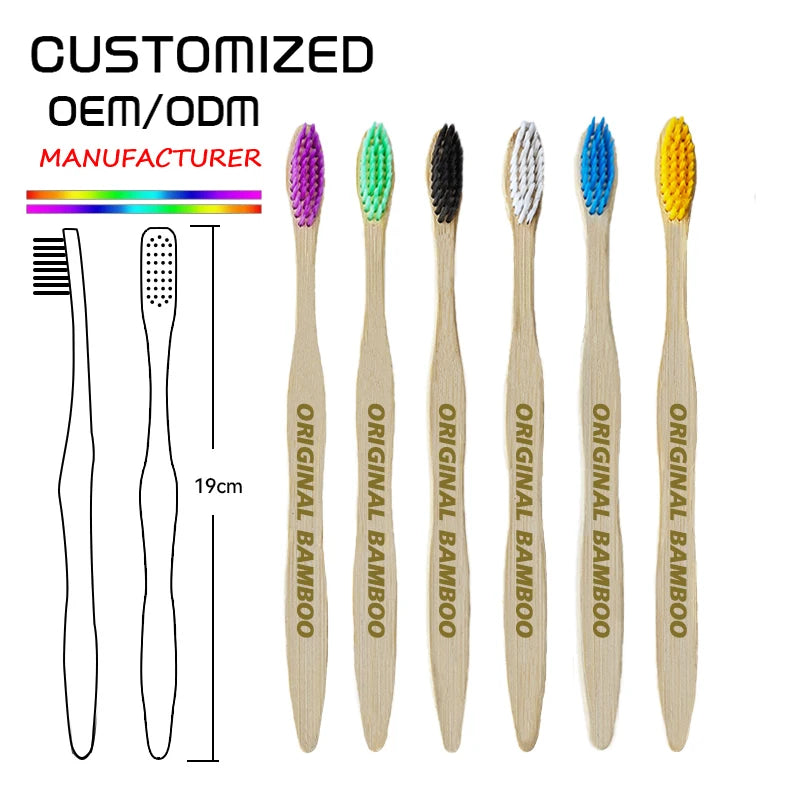 Hot Sale Small Reusable Manual Portable Hotel in Bulk Flat Bamboo Toothbrush Kit