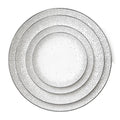 Round Silvery Rim Ceramic Tableware Bone Dinnerware Kitchen Plate Set With Silvery Dot Western Porcelain Plates