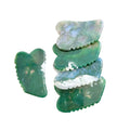 Huiying Jagged square Shape Gua Sha Tool Jade Moss Agate Guasha Chinese Face Scraping Massage Tool Anti-aging Beauty Therapy