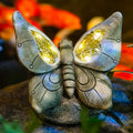 Hot Sale LED Illuminated Butterfly Resin Sculpture Warm Yellow LightOutdoor Garden Decor for Yard Pathway