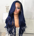 Wholesale Dark Blue Vietnamese Remy Hair 150% Density Body Wave Cuticle Aligned Double Drawn Transparent Front Large Dark Root