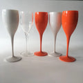 OEM Custom LOGO Unbreakable Yellow Polycarbonate Plastic Pp Champagne Wine Glass Flutes Goblet Cups Glasses for Wedding Party