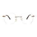 Europe Eyeglasses Frames Classic Rimless Metal Optical Fashion Fancy Glasses Frames